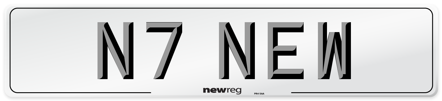 N7 NEW Number Plate from New Reg